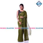 Pesta Green soft cotton saree