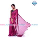 Majenta soft cotton saree
